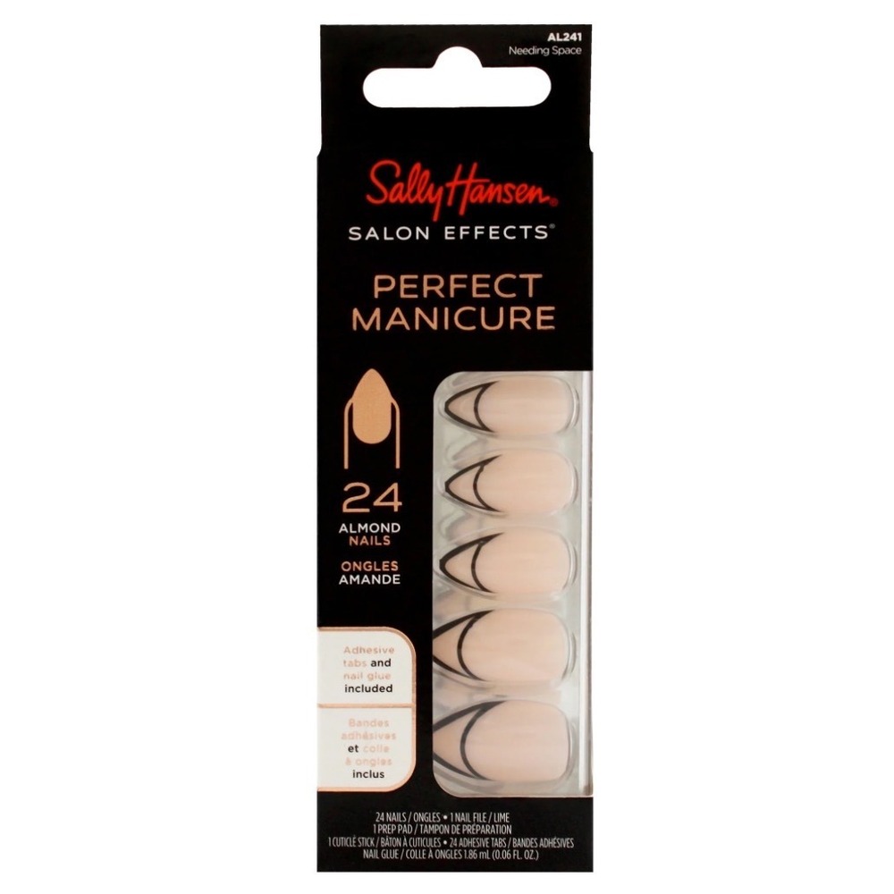 Sally Hansen Salon Effect Perfect Manicure Needing Space AL241 Almond Nails 24ct